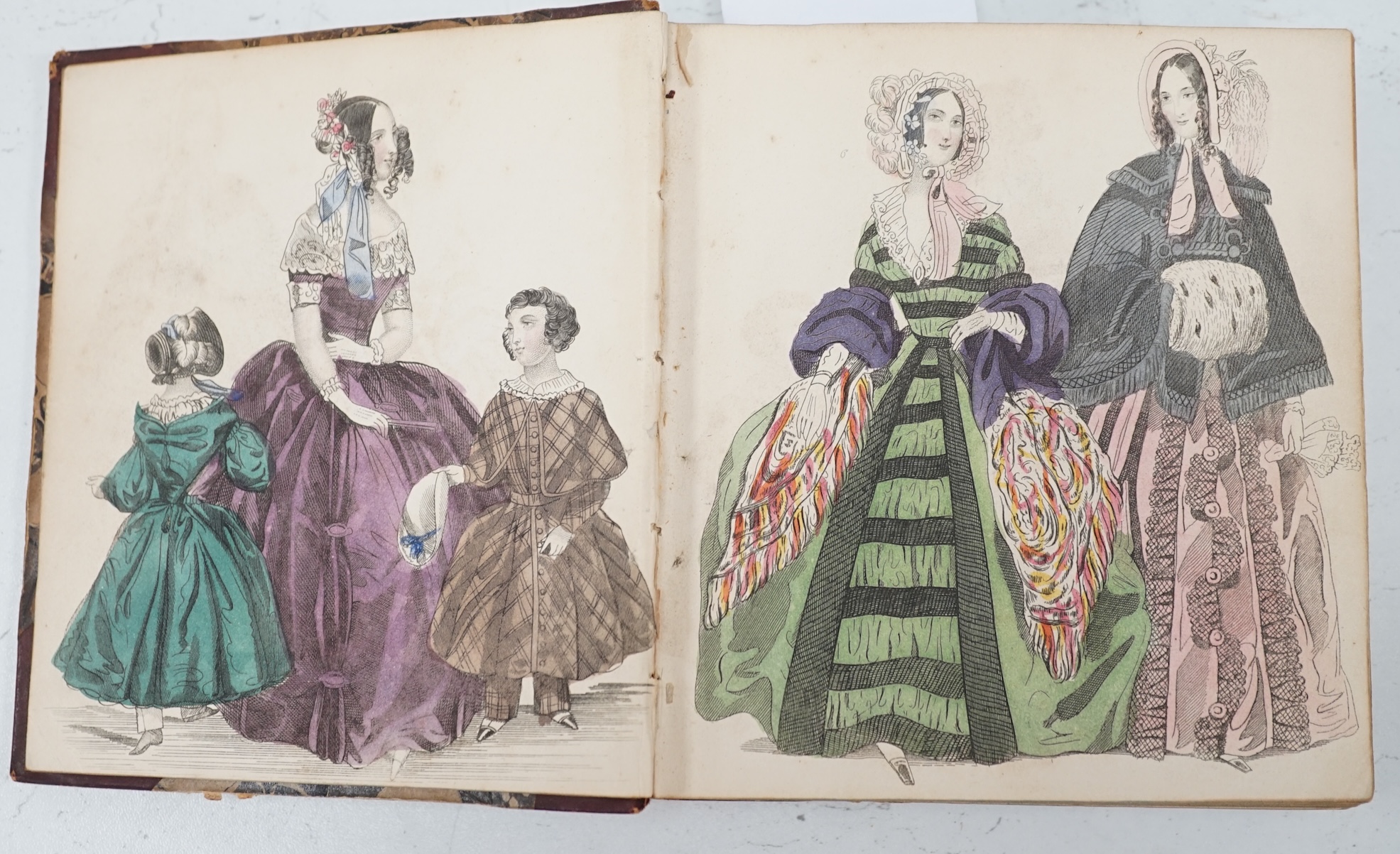 The Mirror of Fashion by Joseph Robins, London, 19th century hardback book with illustrated fashion plates. Condition - fair